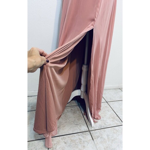 Lovely Lela Size 12R Desert Rose Sleeveless High Neck Chiffon Gown Formal - Picture 6 of 14